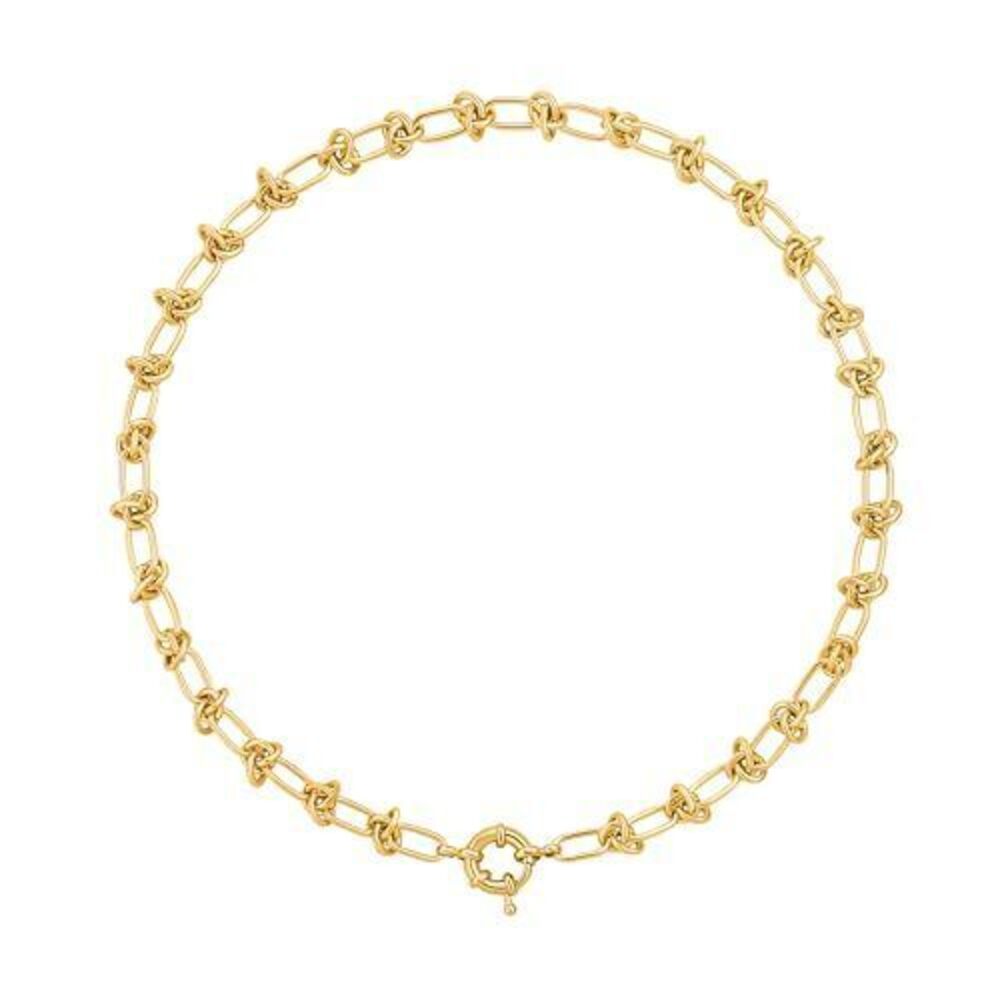 7495 18K Gold Plated Knot Chain Choker Dainty Chunky Love Knot Necklace